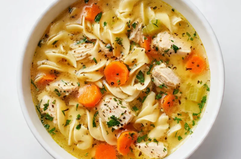 Winter chicken noodle soup homemade
