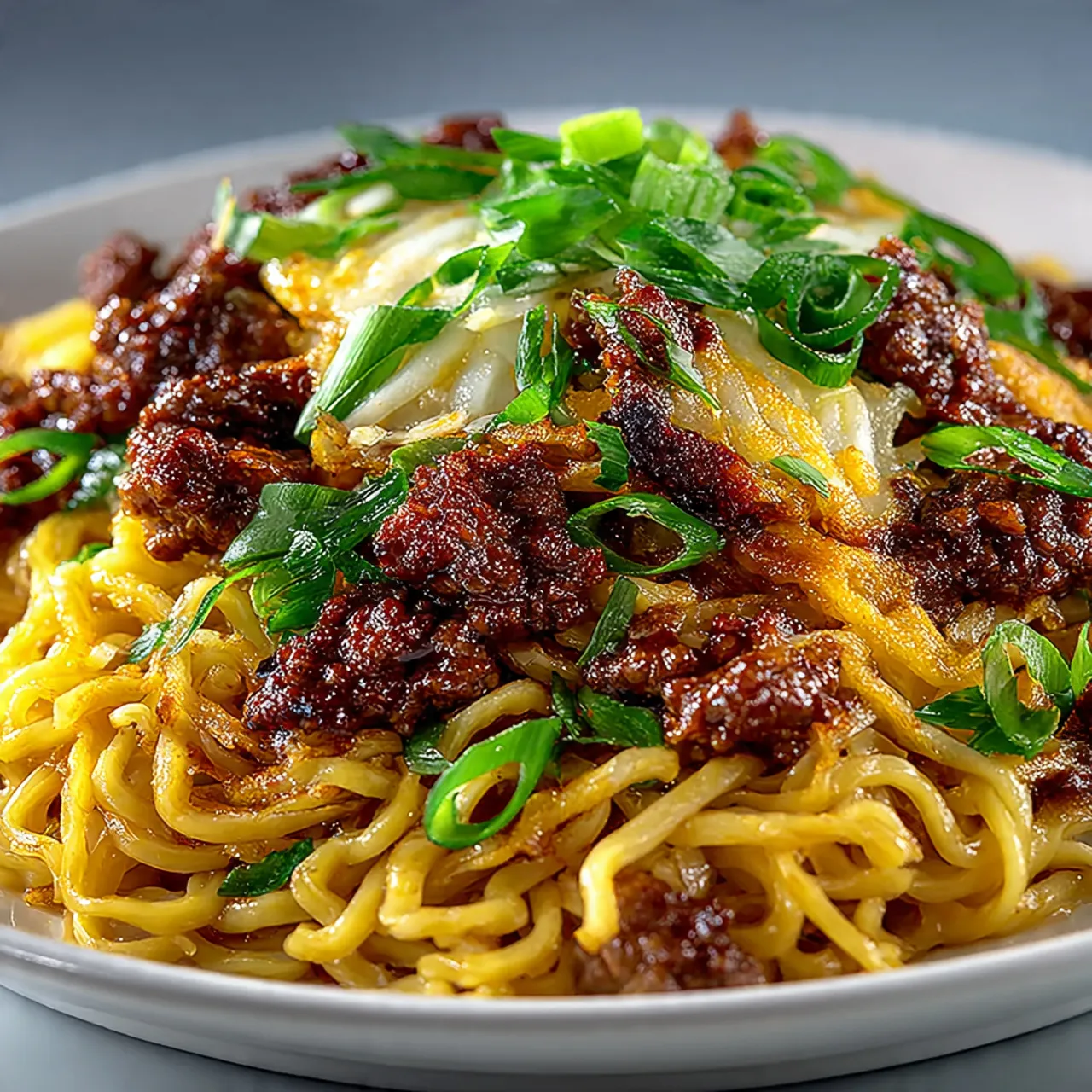 Mongolian Ground Beef Noodles