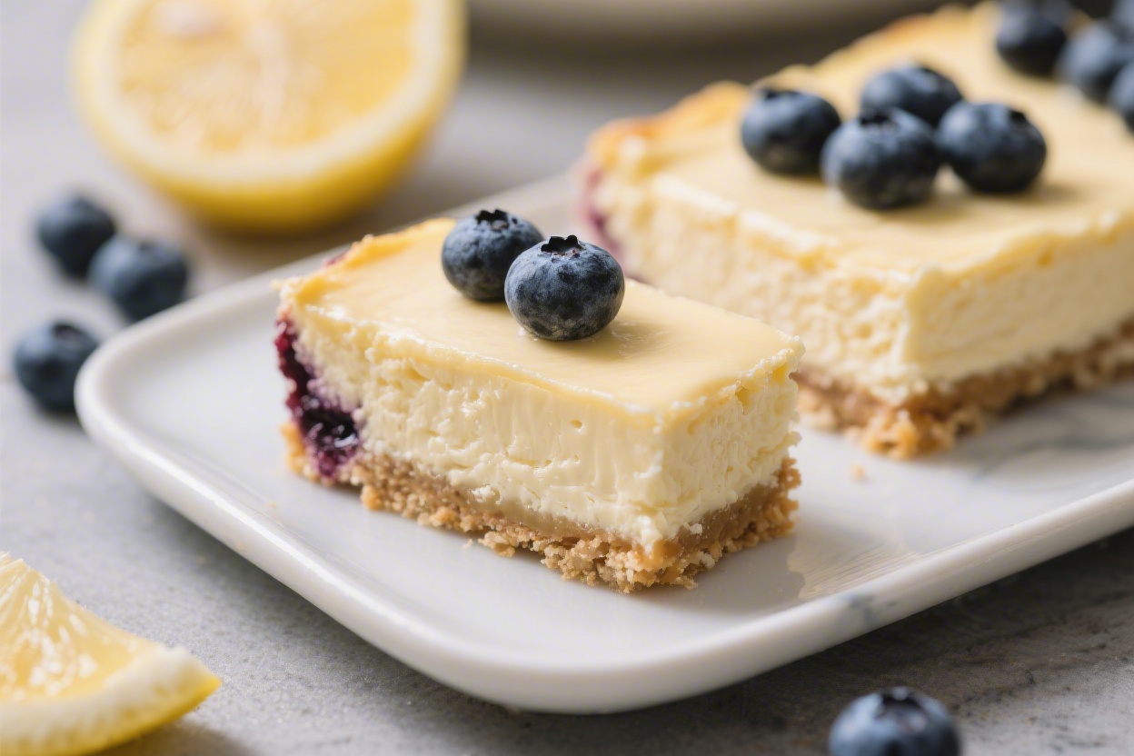 Lemon Blueberry Cheesecake Bars Recipe – Bright, Creamy, and Easy